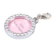 Pet Round Rhinestone Writable Name Telephone ID Tags