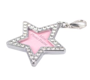 Star Shape Rhinestone Writable Name Telephone ID Tags