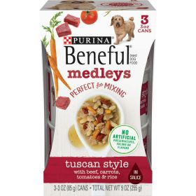 Purina Beneful Medleys Beef Stew  Dog Food 3 oz Cans-3