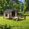 Outdoor Large Wooden Cabin House Dog Kennel