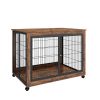 Furniture Style Dog Crate Rustic Brown, 43.7'' W x 30'' D x 31.1'' H.