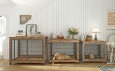 Furniture Style Dog Crate Rustic Brown, 43.7'' W x 30'' D x 31.1'' H.