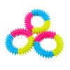 Tri-Color Rubber Prickly Ring Dog Toy