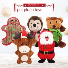 Christmas pet chew toy Pet plush voice toy (Color: Little snowman)