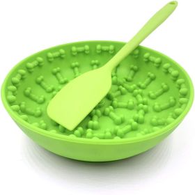 Silicone pet bowl anti-choking pet slow food bowl (select: BD055-green)