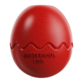 Large Dog  Dinosaur Eggs Fillable Slow Feeder, Chew Toy (Color: Red)