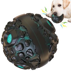 Dog Ball Toy Squeaky Giggle Interactive Puppy Ball (Color: Black Blue)