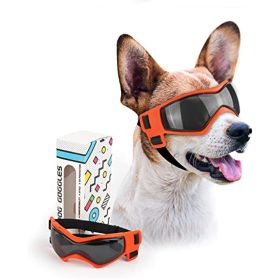 Goggles Small Breed; Easy Wear Small Dog Sunglasses (Color: Orange)