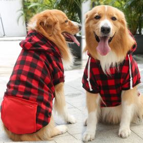 Plaid Dog Hoodie Small Medium Dogs (colour: Zipper pocket coat with red and black plaids)