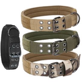 Super strong large dog collar with D-Ring & Buckle (colour: Army green)