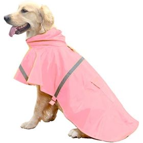 Dog Raincoats Large with Reflective Strip Hoodie (Color: C3-Lake Blue)