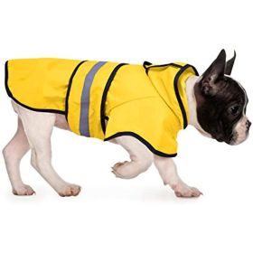 Reflective Dog Raincoat Hooded Slicker Poncho S to X-L (Color: Clear)