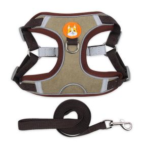 Pet Chest Strap Vest Dog Strap Small Dog Towing Rope (colour: Brown)