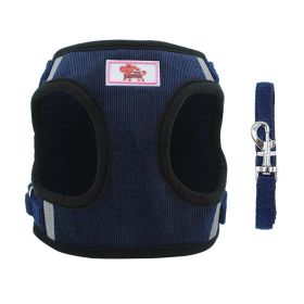 Reflective Dog Harnesses and Dog Leash Set (colour: Dark Blue)