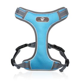 Reflective Harnesses; Traction Rope Breathable Vest (colour: Light blue)