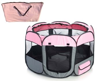 Lightweight Collapsible Travel Pet Playpen (size: medium)