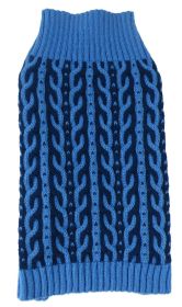 Dual Color Weaved Heavy Cable Knitted Dog Sweater (size: large)