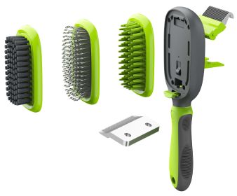 'Conversion' 5-in-1  Dematting and Deshedding  Pet Comb (Color: Green)