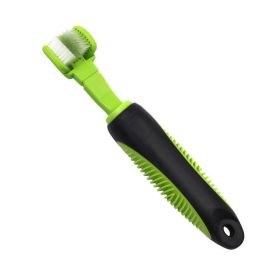 'Denta-Clean' Dual-Sided Action Bristle Pet Toothbrush (Color: Green)