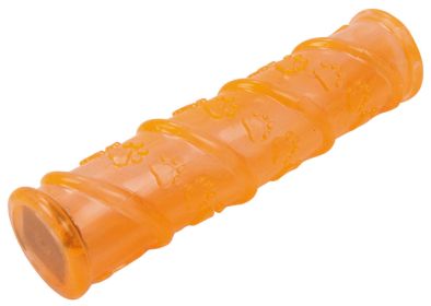 'Glow-Stick' LED Lighting Squeak and Chew Dog Toy (Color: Orange)