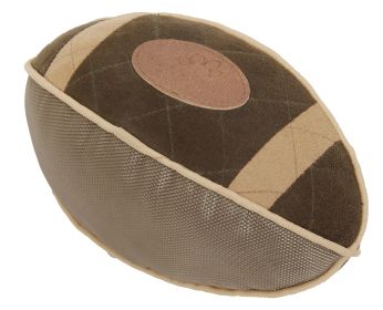 Nylon and Mesh Plush Squeaky Football Dog Toy (Color: Olive Green)