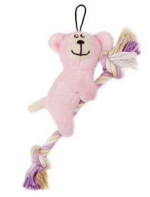 'Broom-Lick' Plush and Jute Rope Squeaking Newborn Toy (Color: Pink)