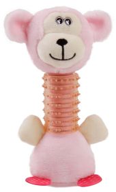 Squeaking Newborn Teething Cat and Dog Toy (Color: Pink)