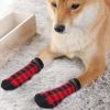 Anti-Slip Socks; Paw Protectors with Reflective Straps ; 4pcs