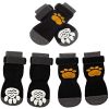 Anti-Slip Socks; Paw Protectors with Reflective Straps ; 4pcs