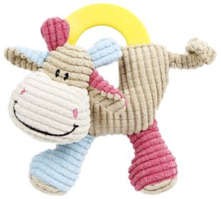 'Moo-cifier'  Squeaking and Rubber Teething Newborn Toy (Color: Brown / Blue / Pink)