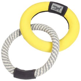 'Ring Toss' Dual-Connecting Jute Rope Floating Ring Toy (Color: Yellow)