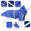 Raincoat for large and small dog; reflective raincoat