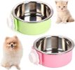 Stainless Steel Hanging Pet Cage Food & Water Feeder